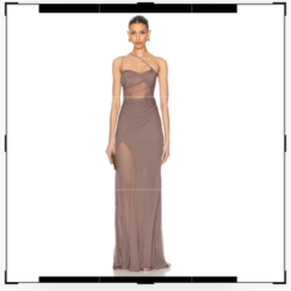 The Sei  Strappy Diaphanous Gown  Size : 2  Color : Smog
